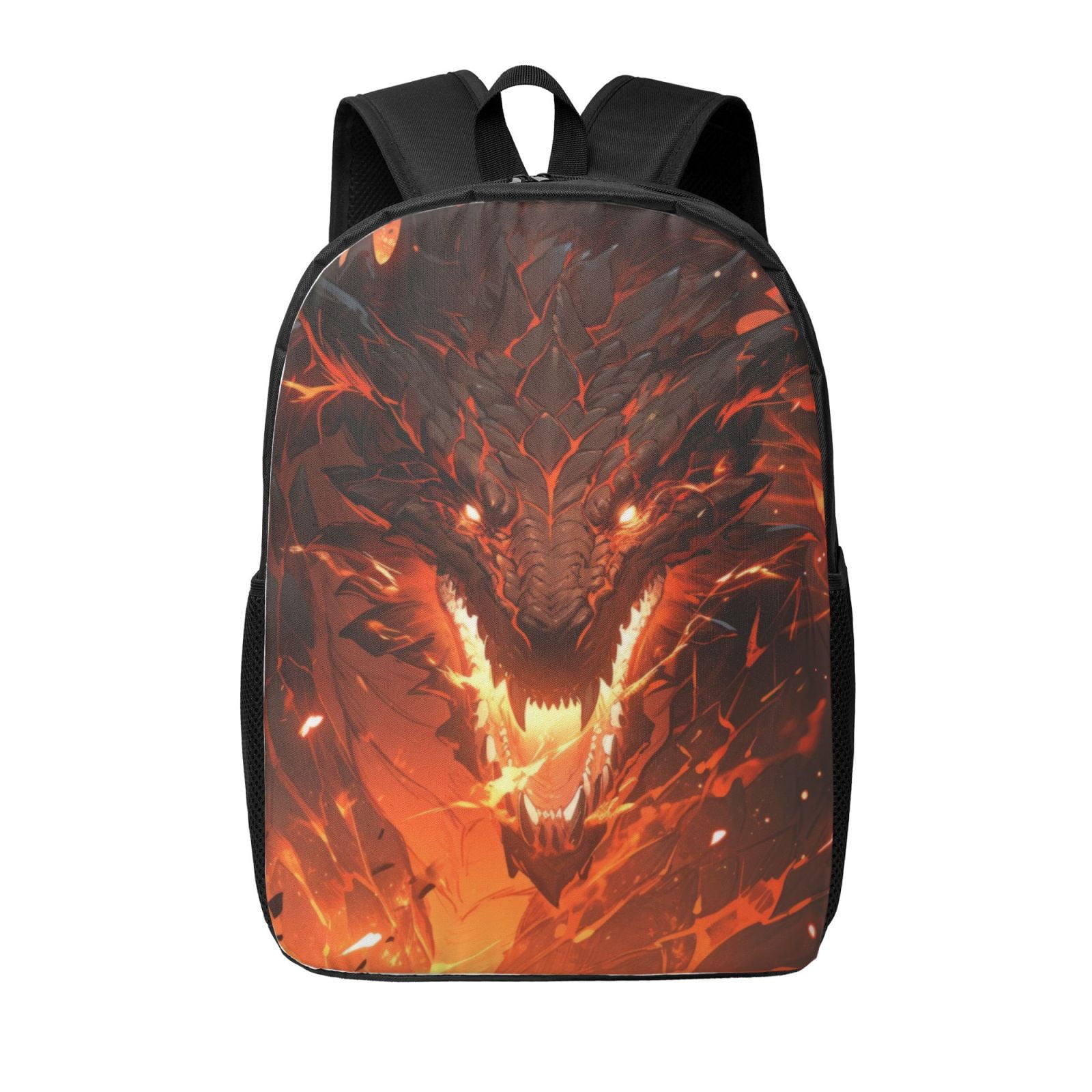Yiaed Magma Fire Black Dragon Print Travel Laptop Backpack, 17 Inch ...