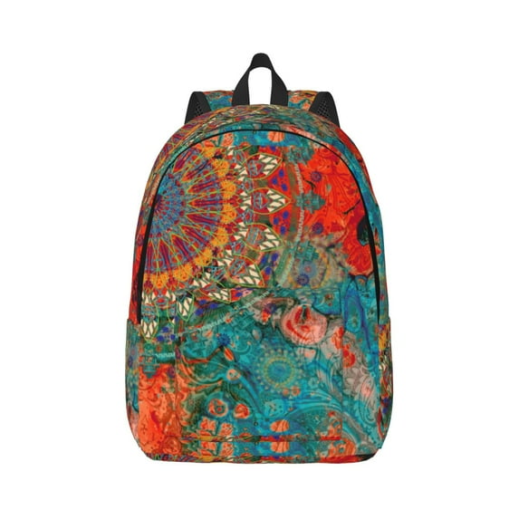 Yiaed Mandala Colorful Print Backpack, Premium Laptop Backpack, Travel Backpack for Women, Lightweight Backpacks, Comfortable Back Pack-Small