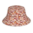 thumbnail image 1 of Yiaed Maneki-Neko Cats Print Reflective Stripe Bucket Hat Unisex Funny Outdoor Fisherman Cap Beach Sun Hat, 1 of 5