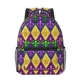 thumbnail image 1 of Yiaed Mardi Gras4 Print School Backpack College Backpack Daypacks for Students High School Spacious and Durable Daypack for Work and Travel-One Size, 1 of 6