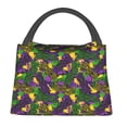 thumbnail image 1 of Yiaed Mardi Gras7 Print Lunch box lunch bag Portable Insulated Lunch Box for Women Men Cooler Tote Bag with Front Pocket for Work Picnic Travel, 1 of 1