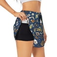 thumbnail image 1 of Yiaed Marine Nautical Print Women's Running Shorts with Liner 3 Zipper Pockets Elastic Workout Athletic Gym Yoga Shorts-XX-Large, 1 of 7