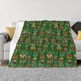 thumbnail image 1 of Yiaed Mask And Palm Leaves Print Blanket Throw Blanket Soft Cozy Flannel Blanket for Home Bed Sofa Couch Chair-40"x30", 1 of 6