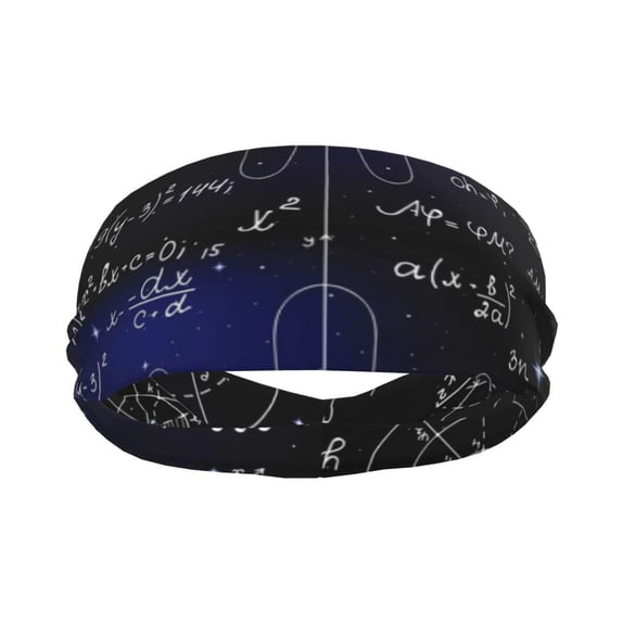 Yiaed Mathematica Science Print Sports Headbands,Moisture Wicking Workout Headband, Sweatband Headbands for Running,Cycling for Women and Men