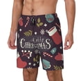 thumbnail image 1 of Yiaed Merry Christmas Print Mens Swim Trunks Bathing Suit Compression Liner Beach Swim Shorts Swimwear Quick Dry Zipper Pocket No-Chafing Board Short-Medium, 1 of 6