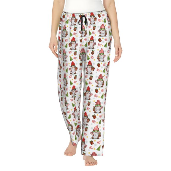 Yiaed Merry Christmas Santa Print Womens Lounge Pants, Loose PJ Bottoms, Long Pajama Pants for Women-Medium