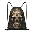 thumbnail image 1 of Yiaed Metal Style Horned Skull Print Drawstring Bags Drawstring Backpack Bulk String Back Pack Gym Sport Bag-Medium, 1 of 5