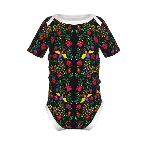 Yiaed Mexican Flower 2 Print Infant Climbing Short Sleeve Onesie One-Piece Baby Bodysuit Clothes 0-12 Months -2 Years