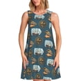 thumbnail image 1 of Yiaed Miniature Ship In Bottle Print Women's Sleeveless Dress, Loose Fit Summer Dress, Casual Sleeveless Dress for Women, 1 of 7