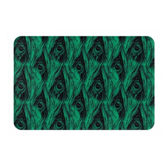 Yiaed Mint Bird Feathers Print Flannel Doormat Mat Outdoor Indoor Door Mats, Non Slip Durable Entrance Rugs for Outside Entry, Porch, Resist Dirt, 16"x24"
