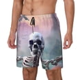 thumbnail image 1 of Yiaed Mist Sunflower Skull Print Mens Swim Trunks Bathing Suit Compression Liner Beach Swim Shorts Swimwear Quick Dry Zipper Pocket No-Chafing Board Short-3X-Large, 1 of 6