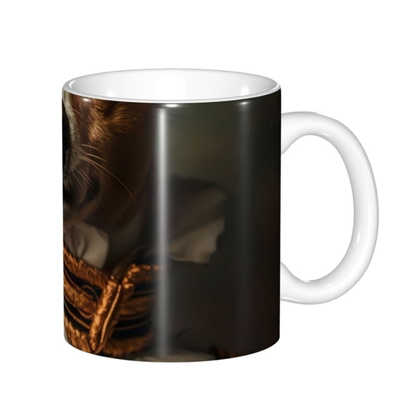 Yiaed Modern Cute Dog Print Ceramics Coffee,Large Handle Design,Extra Large Tea and Coffee Cup for Office and Home Mugs