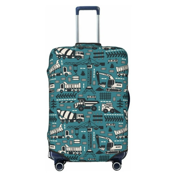 Yiaed Modern Excavator Print Travel Luggage Cover Suitcase Protector Fits 18-32 Inch Luggage Wheel Covers Patterned Elastic Luggage Anti-scratch(No luggage)-Medium