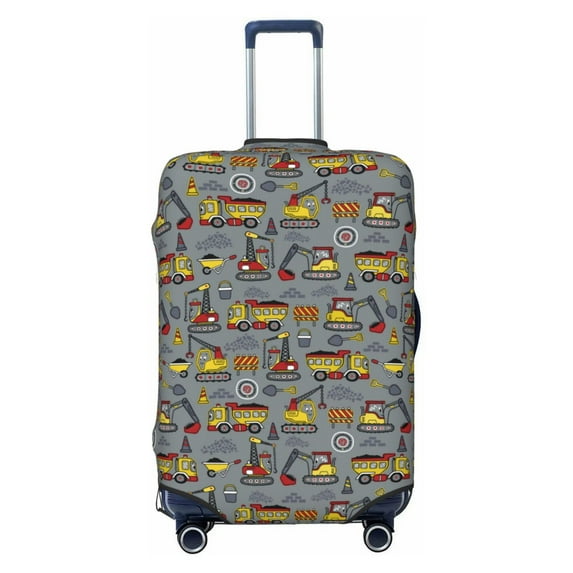 Yiaed Modern Excavator Print Travel Luggage Cover Suitcase Protector Fits 18-32 Inch Luggage Wheel Covers Patterned Elastic Luggage Anti-scratch(No luggage)-Small