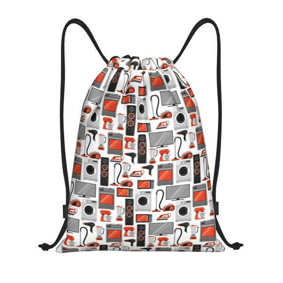 Yiaed Modern Life Print Drawstring Bags Drawstring Backpack Bulk String Back Pack Gym Sport Bag-Small