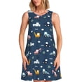thumbnail image 1 of Yiaed Modern Modern Excavator Print Women's Sleeveless Dress, Loose Fit Summer Dress, Casual Sleeveless Dress for Women, 1 of 7
