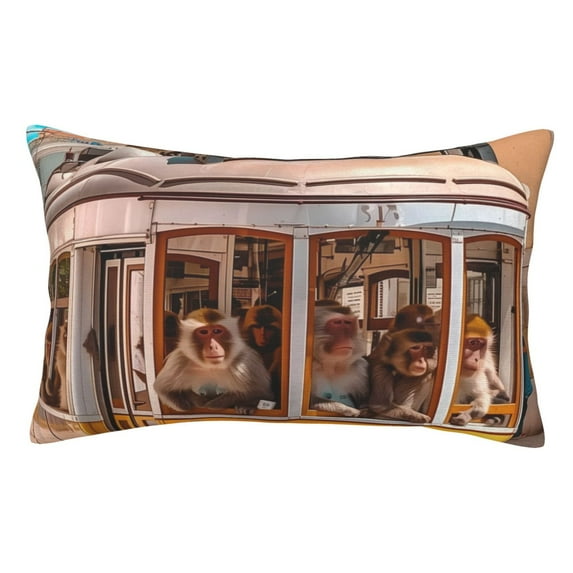 Yiaed Modern Urban Monkey Print Brushed Microfiber Envelope Pillowcases, Standard,Envelope Closure Pillow Cases(No pillow core)-20"x30"