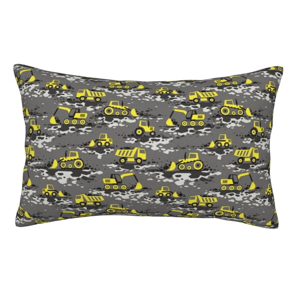 Yiaed Modern Yellow Excavator Print Brushed Microfiber Envelope Pillowcases, Standard,Envelope Closure Pillow Cases(No pillow core)-16"x24"