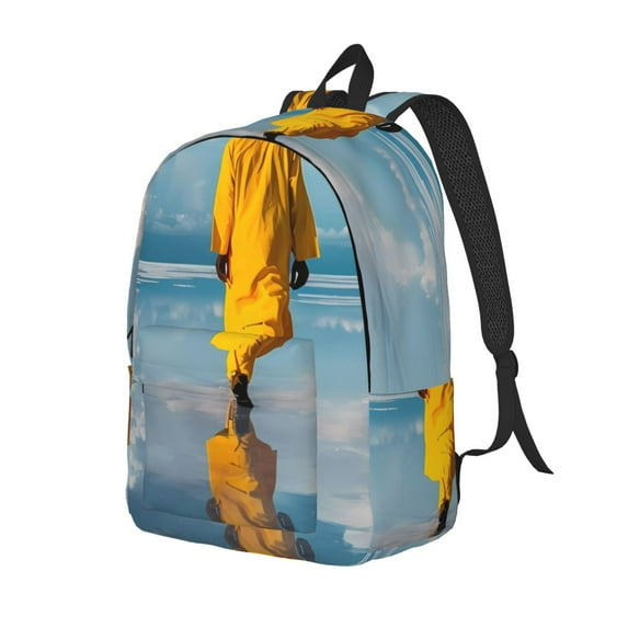 Yiaed Monk Walking On Water Print Laptop Backpack Travel Canvas Backpack Vintage Aesthetic Backpack for School Knapsack Plain Backpack Backpack for School-