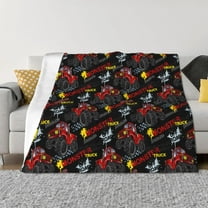 Yiaed Monster Truck Print Blanket Throw Blanket Soft Cozy Flannel Blanket for Home Bed Sofa Couch Chair-40"x30"