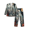 thumbnail image 1 of Yiaed Moon Flower White Owl Print Men’s Pajamas Set - Long Sleeve Button Down Sleep Shirt and Pajama Bottoms Sleepwear Set Mens Pjs Sets Men's Pajama Bottoms-XX-Large, 1 of 7
