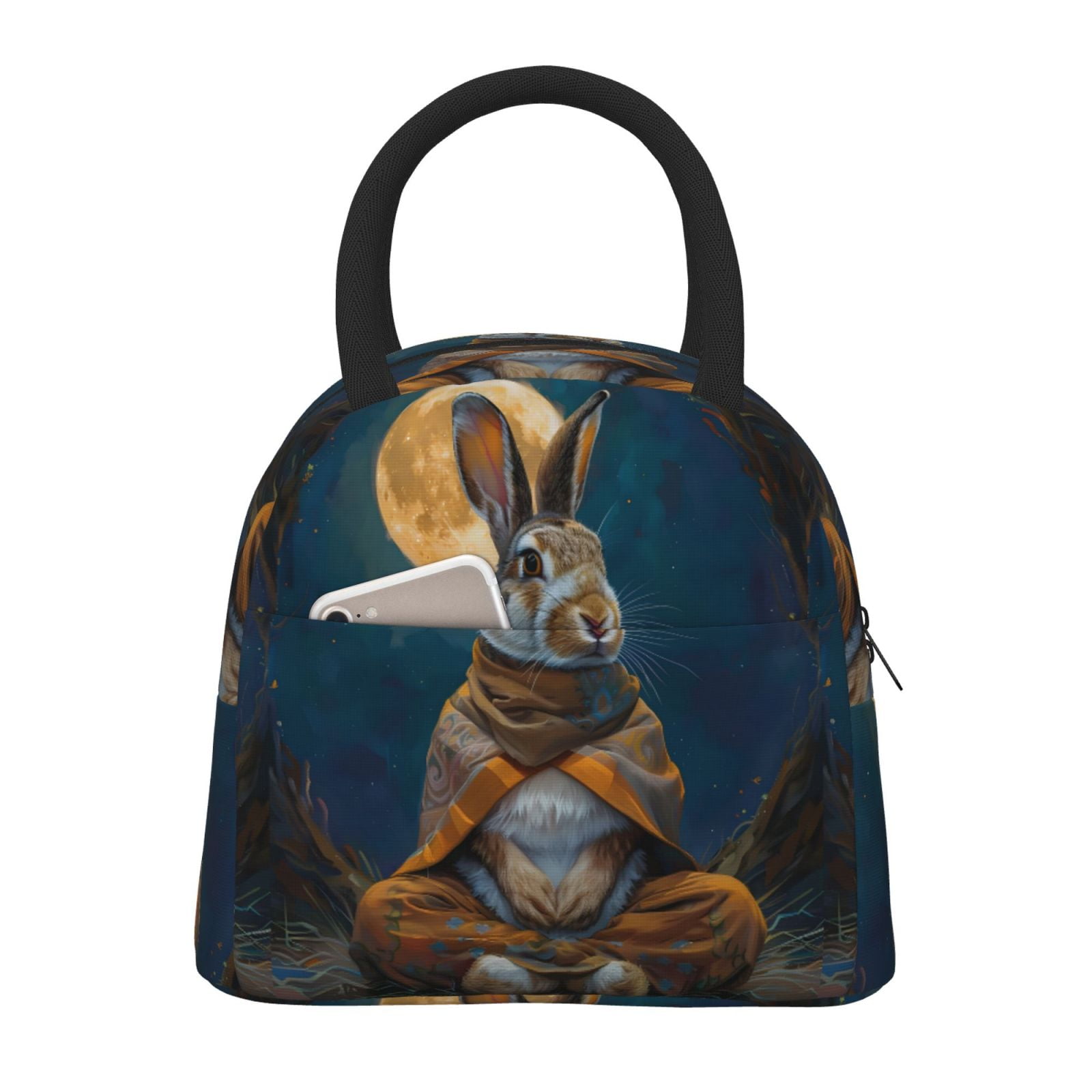 Yiaed Moon Night Sky Cute Rabbit Print Lunch Bag Adult Insulated Lunch ...