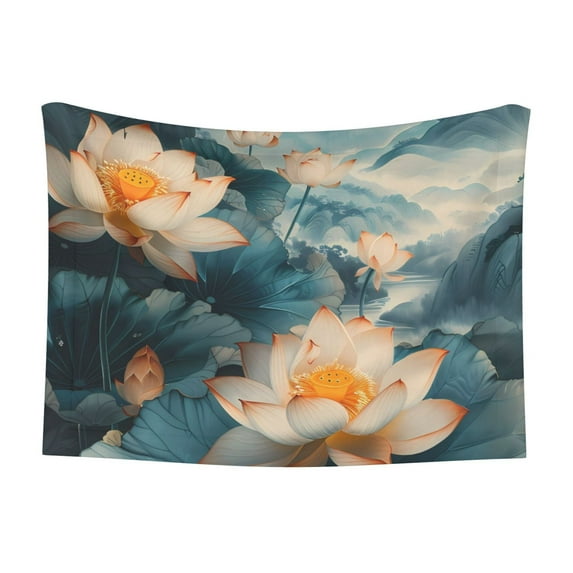 Yiaed Mountain Lotus Serenity Print Dog Blankets-Cat Blanket Washable for Couch Protection,Puppy Blanket, Soft Plush Reversible Throw Furniture Protector-Medium