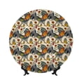thumbnail image 1 of Yiaed Multi-Colored Roosters Print Bone China Decorative Plate Ceramic Dinner Plates Art Crafts with Display Stand-10in, 1 of 6