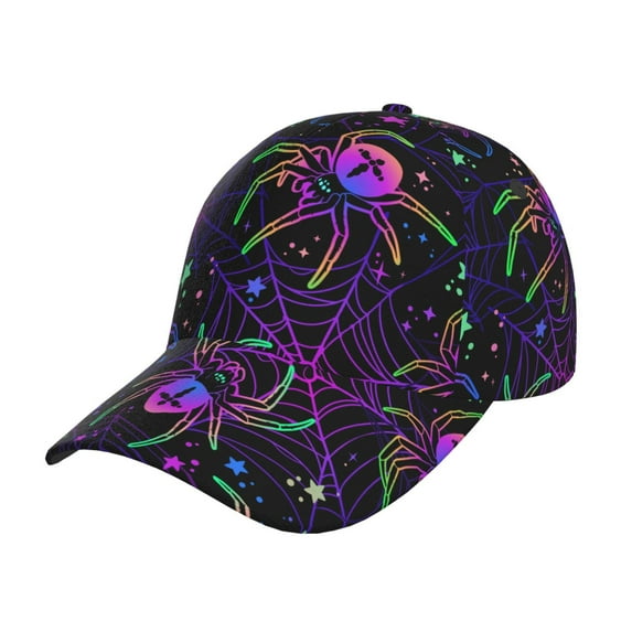 Yiaed Multi-colored Spiders Print Cap Adjustable Size for Running Workouts and Outdoor Activities All Seasons