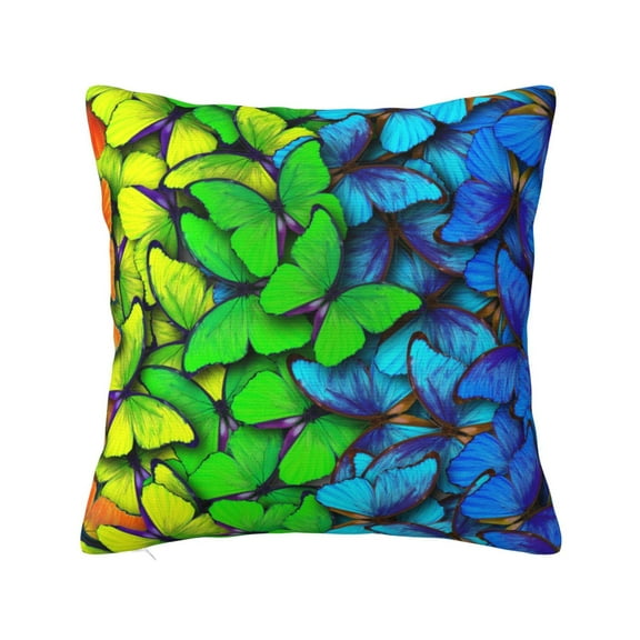 Yiaed Multicolored Butterflies Print Pillow Covers Super Soft Decorative Square Throw Pillow Covers Case Cushion Covers for Sofa Couch Bedroom Car Decor(No pillow core)-12"x12"