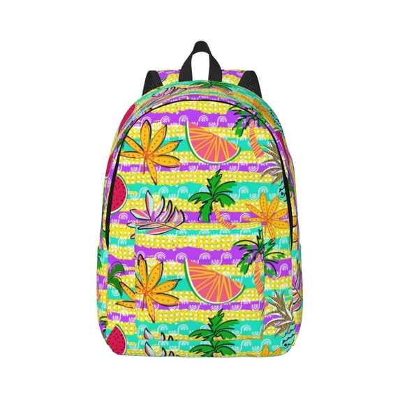 Yiaed Multicolored Tropical Print Backpack, Premium Laptop Backpack, Travel Backpack for Women, Lightweight Backpacks, Comfortable Back Pack-Small