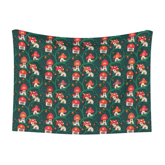 Yiaed Mushroom House Print Dog Blankets-Cat Blanket Washable for Couch Protection,Puppy Blanket, Soft Plush Reversible Throw Furniture Protector-Medium