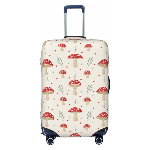 Yiaed Mushroom Print Travel Luggage Cover Suitcase Protector Fits 18-32 Inch Luggage Wheel Covers Patterned Elastic Luggage Anti-scratch(No luggage)-Small