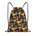thumbnail image 1 of Yiaed Mushrooms And Fern Stems Print Drawstring Bags Drawstring Backpack Bulk String Back Pack Gym Sport Bag-Medium, 1 of 5
