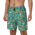 thumbnail image 1 of Yiaed Mushrooms and Flowers Print Mens Swim Trunks Bathing Suit Compression Liner Beach Swim Shorts Swimwear Quick Dry Zipper Pocket No-Chafing Board Short-, 1 of 6