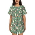 thumbnail image 1 of Yiaed Mushrooms Gnome Print Short Sleeve Pajama Sets for Women Casual Crew Neck 2 Piece Lounge Sets Women's Short-Sleeved Pajama-X-Large, 1 of 5