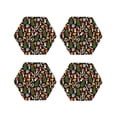 thumbnail image 1 of Yiaed Mushrooms Print Leather Coasters for Drinks - Cup Coasters Coffee Table Kitchen Table Bar, Home & Office Gifts Handmade Drink Coasters-Hexagon, 1 of 6