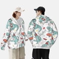 thumbnail image 1 of Yiaed Music Lover Dinosaur Print Sun Shirts UPF 50+ Protection Hoodie Rash Guard Shirt UV Shirt Long Sleeve Fishing Outdoor Lightweightase-Medium, 1 of 5