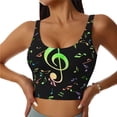 thumbnail image 1 of Yiaed Music Notes Print Ladies Waistcoat Women Sports Vest Vest Sports Women Sports Top Yoga Vest for Women-Medium, 1 of 8