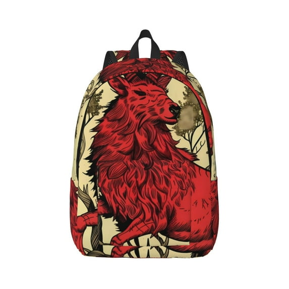 Yiaed Mythical Red Stag Illustration Print Backpack, Premium Laptop Backpack, Travel Backpack for Women, Lightweight Backpacks, Comfortable Back Pack-Medium