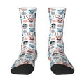 thumbnail image 1 of Yiaed Nautical And Pirate Owls Print Great elasticity Crew Socks Sports socks for Men and Women, 1 of 5