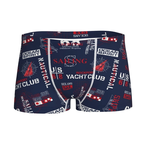 Yiaed Nautical Style Sailboat Print Boys' Boxer Briefs Cotton Casual Stretch Comfort Boys Boxers - Kids Boxer Briefs Underwear for Boys (6-18)-X-Small