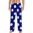thumbnail image 1 of Yiaed Navy And White Polka Dot Print Men's Lounge Pants, Loose PJ Bottoms, Long Pajama Pants for Men-Large, 1 of 6