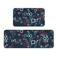 thumbnail image 1 of Yiaed Navy Blue Geometric Kitchen Rugs Sets of 2 Kitchen Mats Cushioned Anti Fatigue Kitchen Rug Tapetes Para Cocina for Sink,Laundry Room, 1 of 6