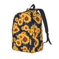thumbnail image 1 of Yiaed Navy Blue Plaid Sunflower Print Print Laptop Backpack Travel Canvas Backpack Vintage Aesthetic Backpack for School Knapsack Backpack Backpack for School-, 1 of 5
