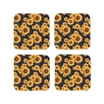 thumbnail image 1 of Yiaed Navy Blue Plaid Sunflower Print Leather Coasters for Drinks - Cup Coasters Coffee Table Kitchen Table Bar, Home & Office Gifts Handmade Drink Coasters-Square, 1 of 6