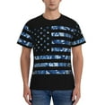 thumbnail image 1 of Yiaed Navy Camouflage American Flag Print Mens Short Sleeve Tight Fit T-Shirt, Crewneck Casual Tee-Medium, 1 of 5