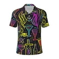 thumbnail image 1 of Yiaed Neon Bar DrinksPrint Men's Short Sleeve Polo Shirt,Golf Polo for Men Three-Button Golf Shirt Athletic Casual Collared T-Shirt- XX-Large, 1 of 7