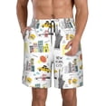thumbnail image 1 of Yiaed New York Print Men's Swim Trunks with Lining Quick Dry Sports Shorts Beach Shorts Boardshorts-Small, 1 of 5