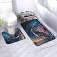 thumbnail image 1 of Yiaed Night Sky Wolf Print Bathroom Mat Set 2 Pieces Mat Anti-Skid Pad Ultra Soft and Absorbent Bathroom Bath Mat Contour Bath Rugs for Toilet Base, 1 of 6